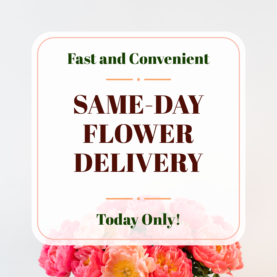 A banner of the title above a bouquet of flowers.