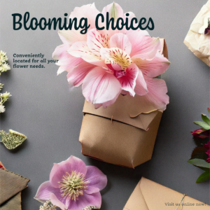 Various flowers scattered across the top of a desk.